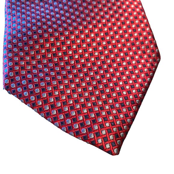 Joseph Abboud 100% Silk Made in Italy Red, Black and Gray Tie Formal Career Wear - Picture 9 of 11